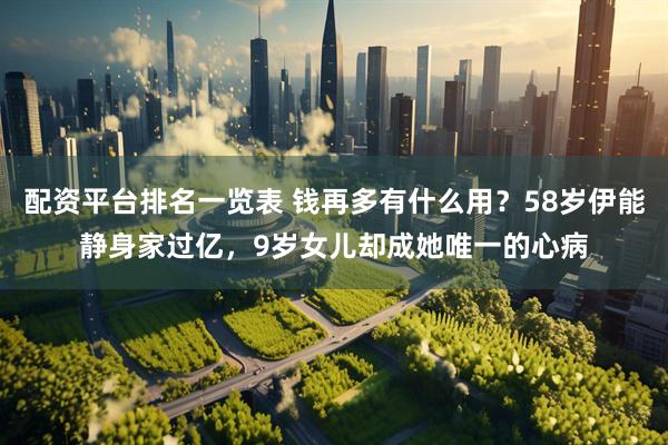 配资平台排名一览表 钱再多有什么用？58岁伊能静身家过亿，9岁女儿却成她唯一的心病